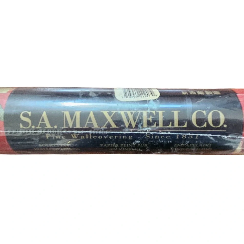 SA Maxwell Co Pineapple Wallpaper Red Solid Vinyl Wallcovering 7411-207 New Roll